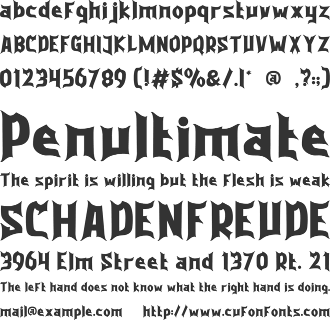Purgatorie font preview