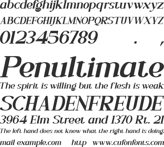 Cameuron font preview