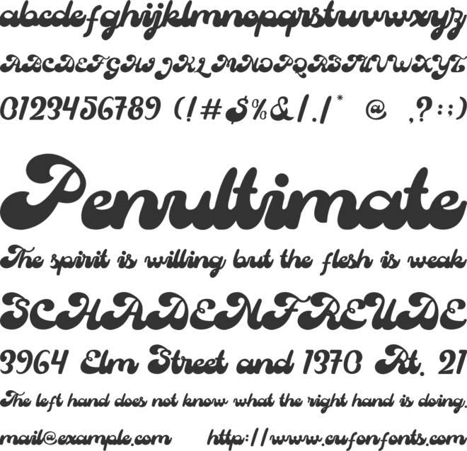 Psykron font preview