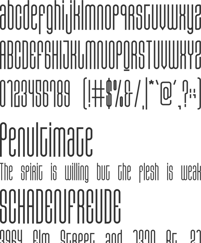 Zakosten font preview