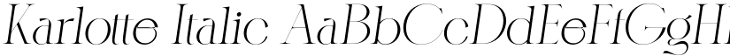 Karlotte Italic font