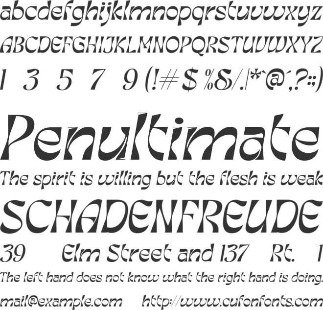 Himalia Callisto font preview