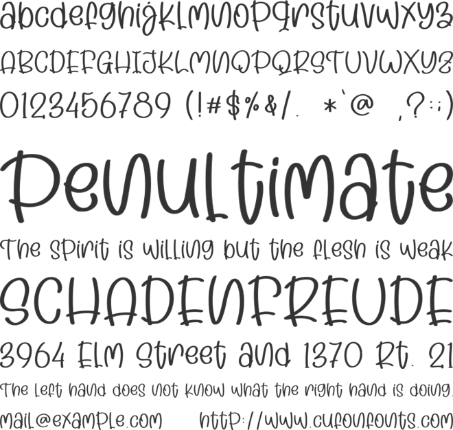 Baby Moala - Personal Use font preview