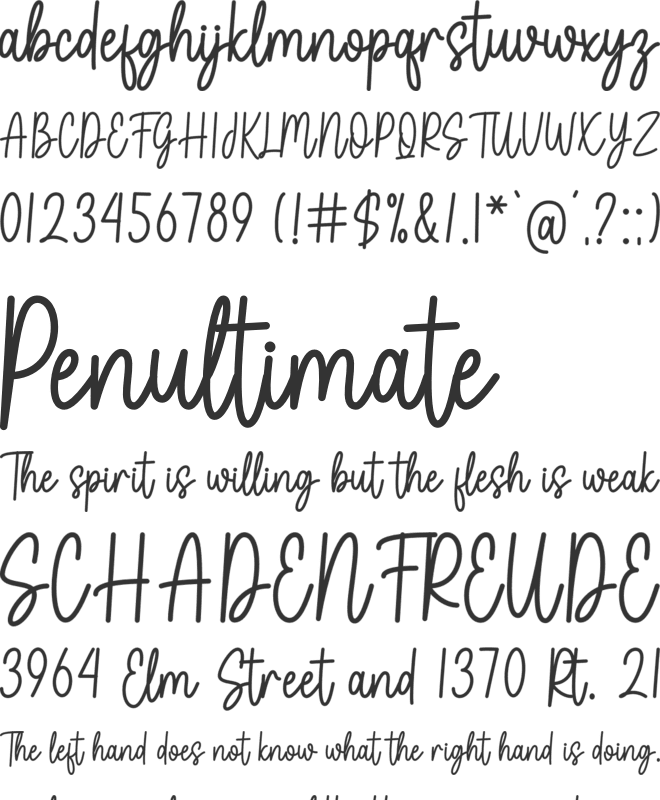 Sweet Aromatic font preview