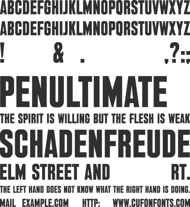 Bulletin Gothic font preview