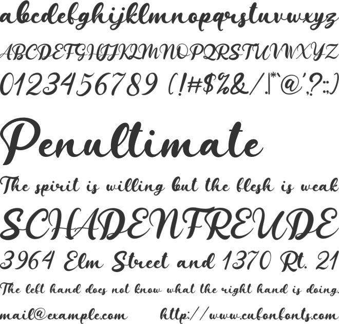 Valestine font preview