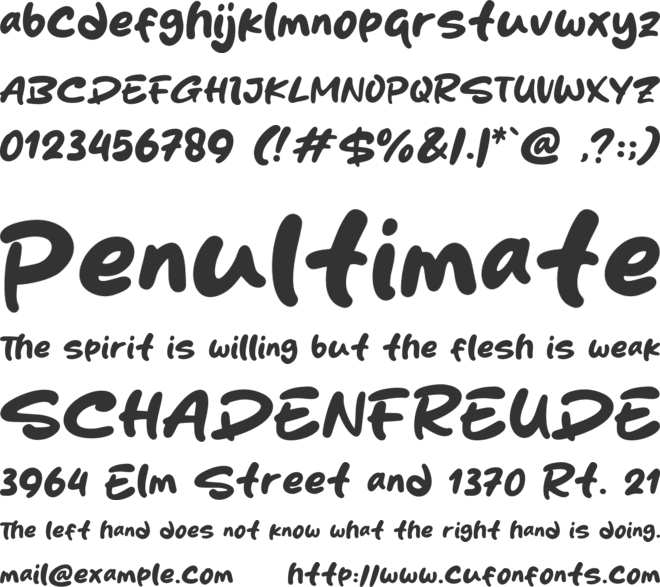 Skincake font preview