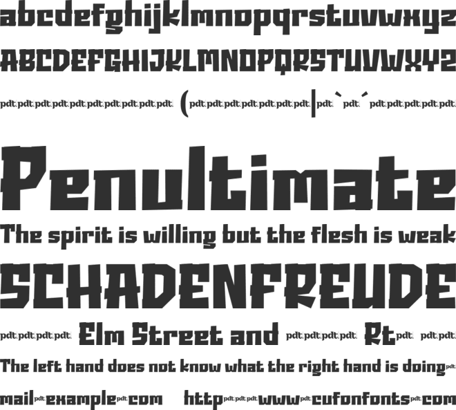 GLARY TROPIC TRIAL font preview