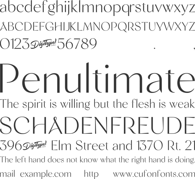 Avegreat font preview