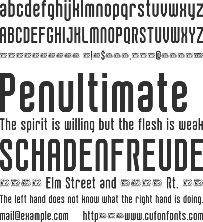 Matth condensed font preview