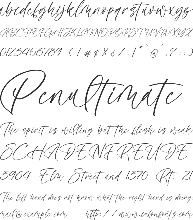 Huntlefal font preview