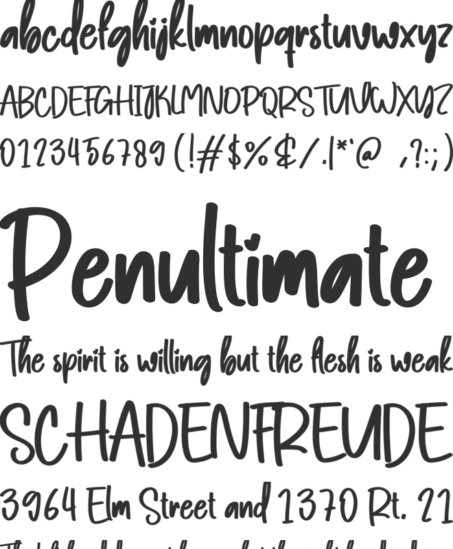 Nighthome font preview