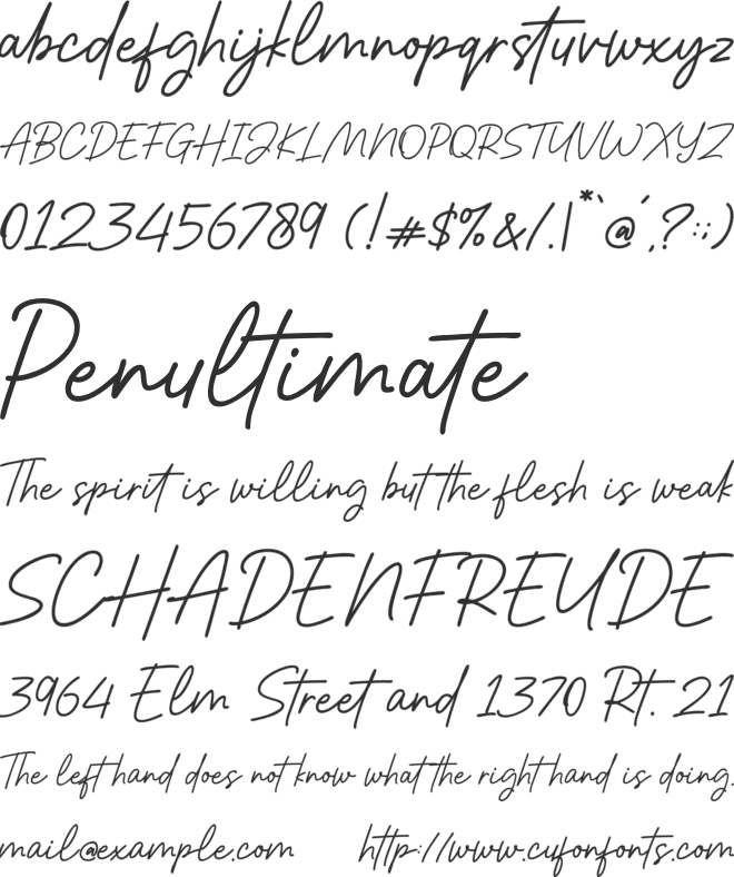 Riday Parcia font preview