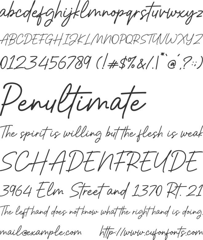 Riday Parcia font preview
