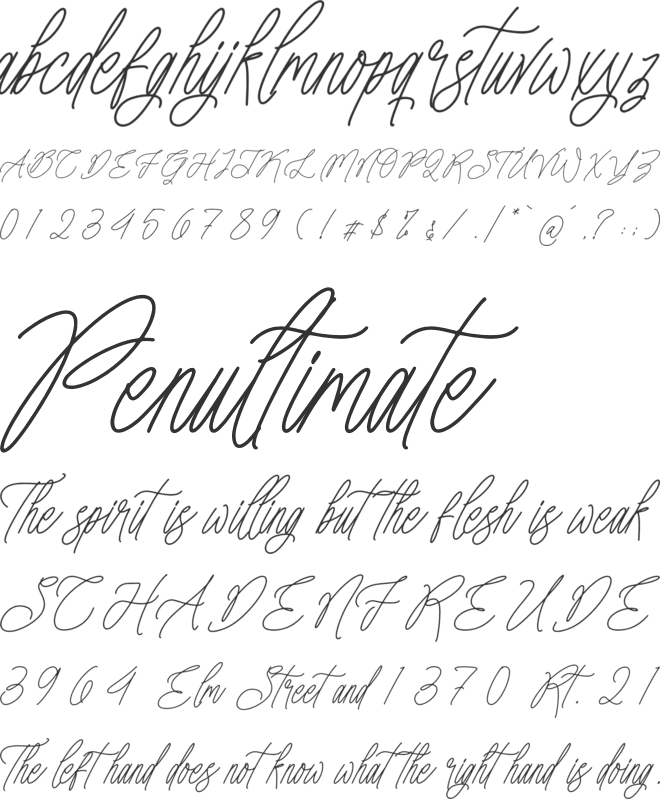 Amorthena Fregoontte font preview