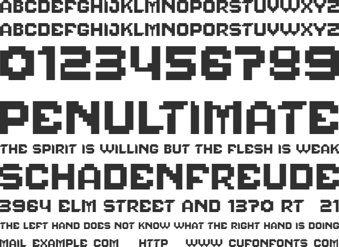 Pixelcraft font preview