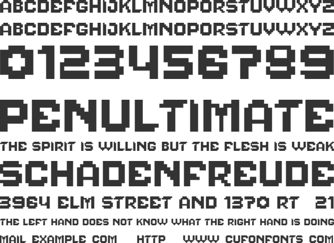 Pixelcraft font preview