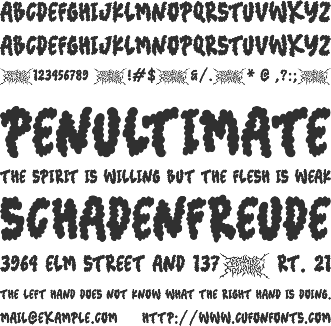 Teenage Kloudy font preview