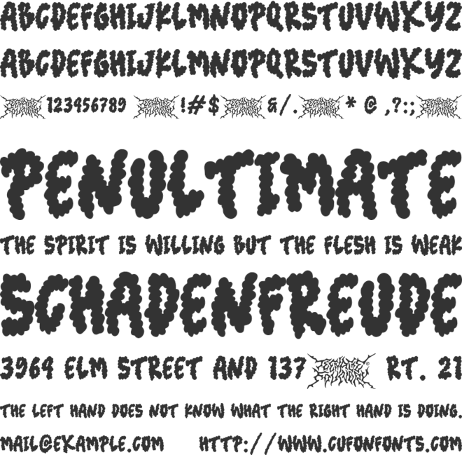 Teenage Kloudy font preview