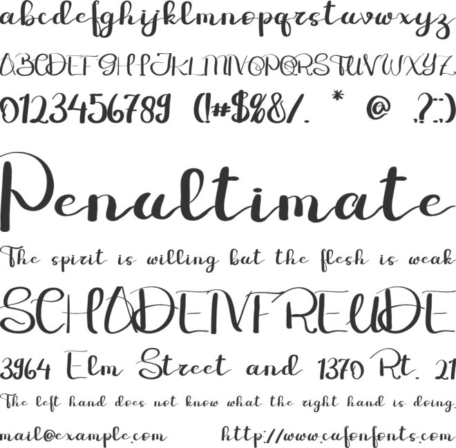 BUTAKORA font preview