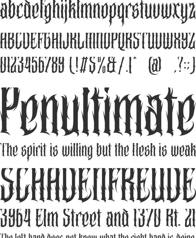 Maytorm font preview
