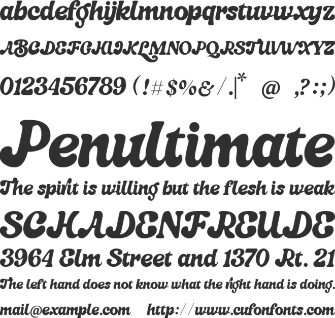 Bright Live font preview