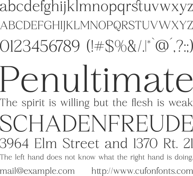 Qestrafin font preview