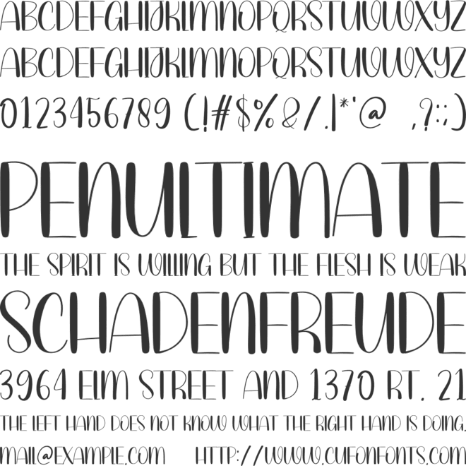 Hot Food font preview