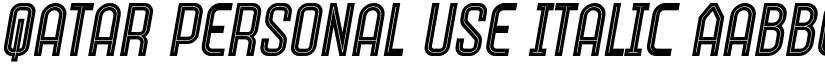 Qatar Personal Use Italic font