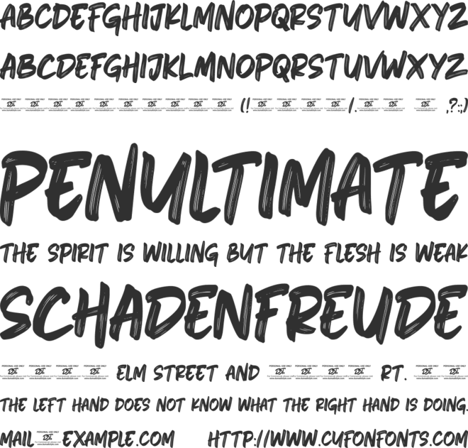 Herison Brushes font preview