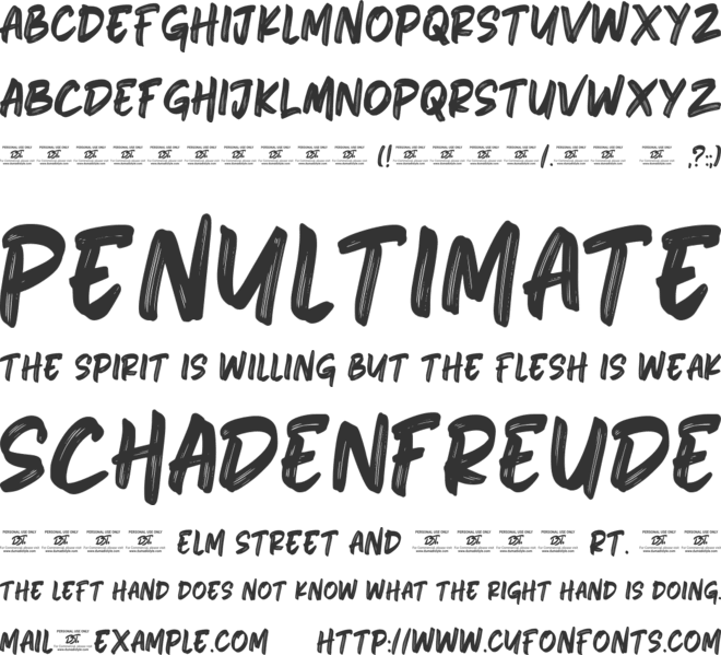 Herison Brushes font preview