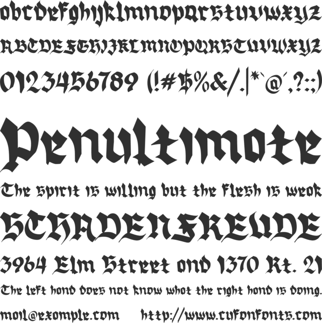 Over Dark font preview