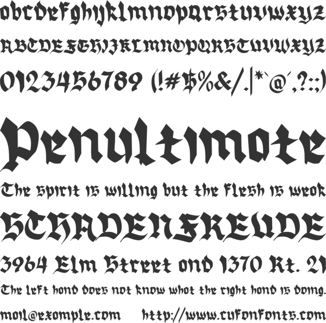 Over Dark font preview