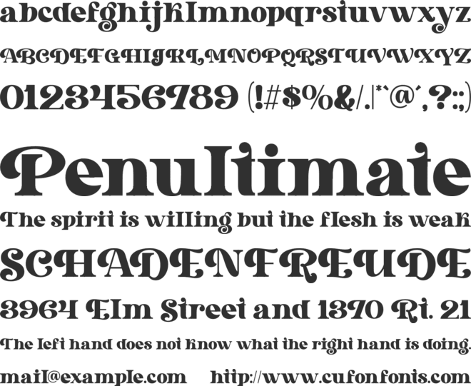 Bricela font preview