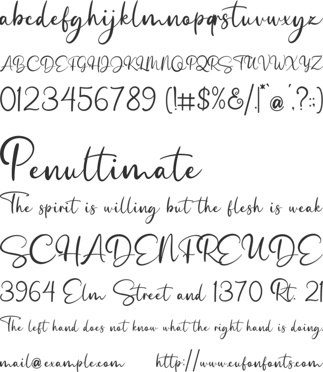 Hearts Biter font preview