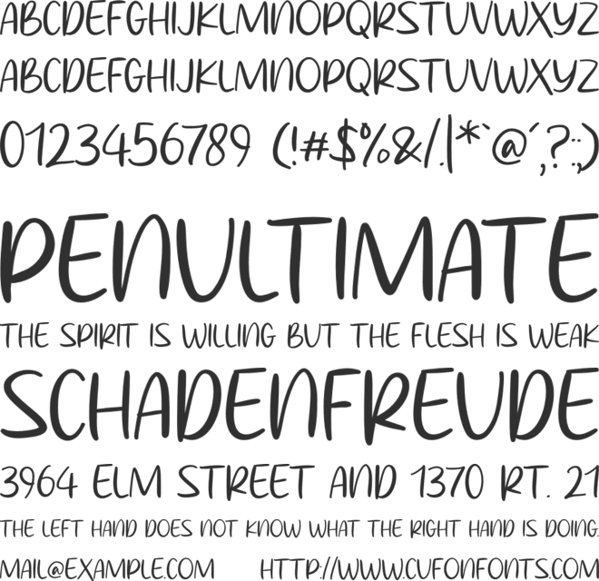 The Quickly font preview