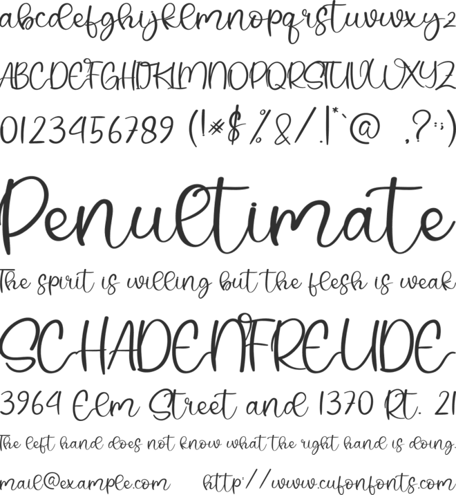 Winter Party font preview