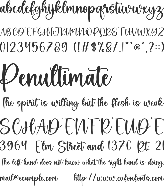 Country Wedding font preview