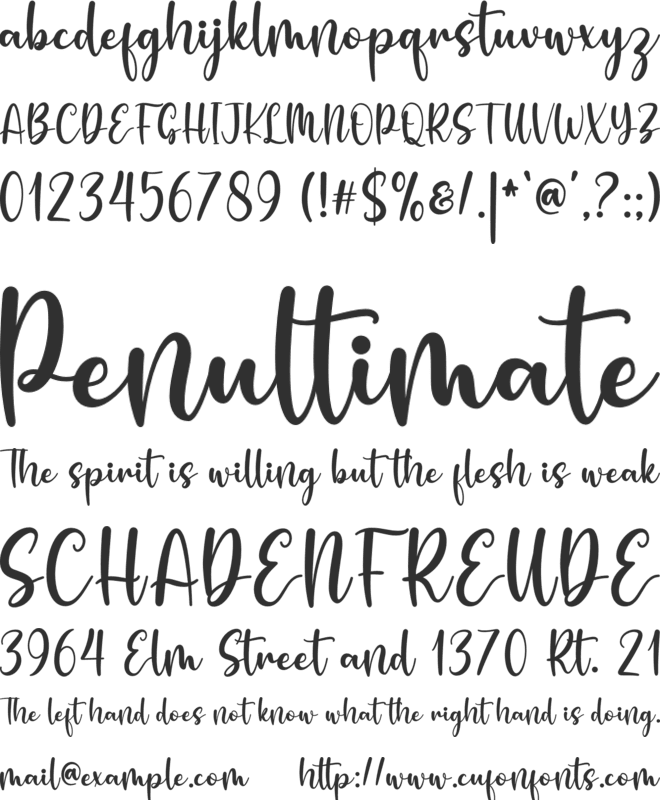 Nathania font preview