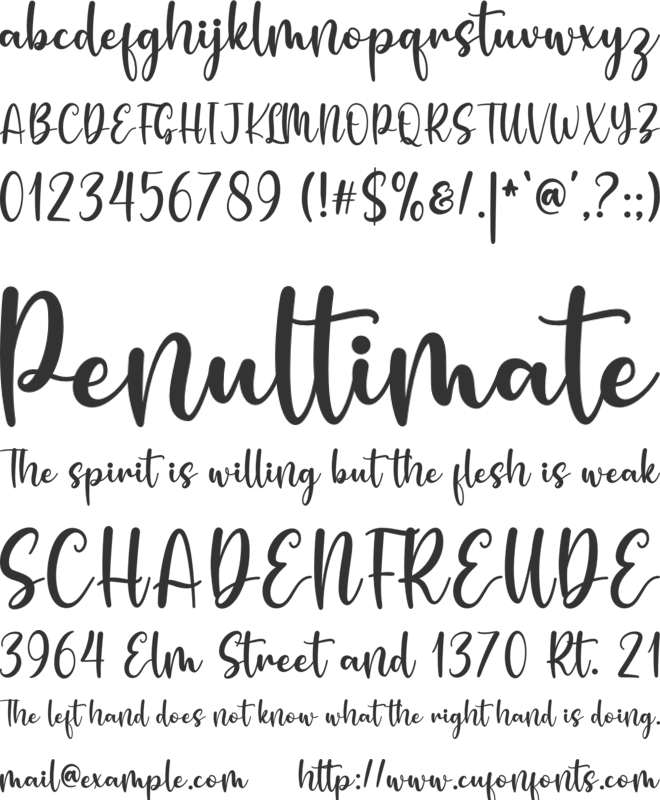 Nathania font preview