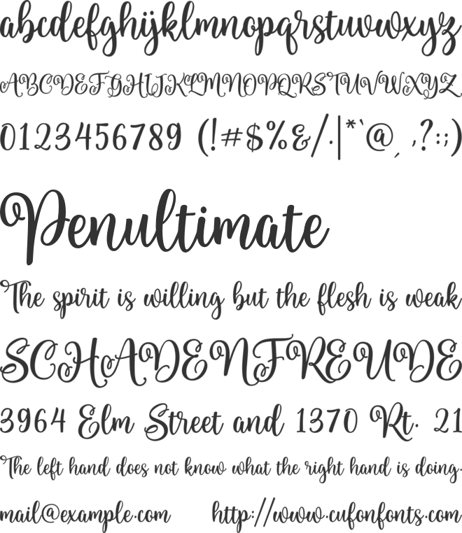 Alington font preview