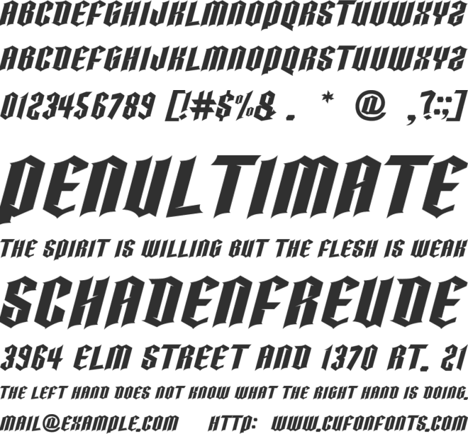 HELLFIRE font preview