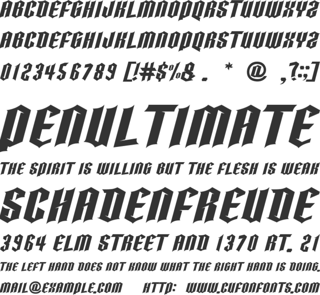 HELLFIRE font preview