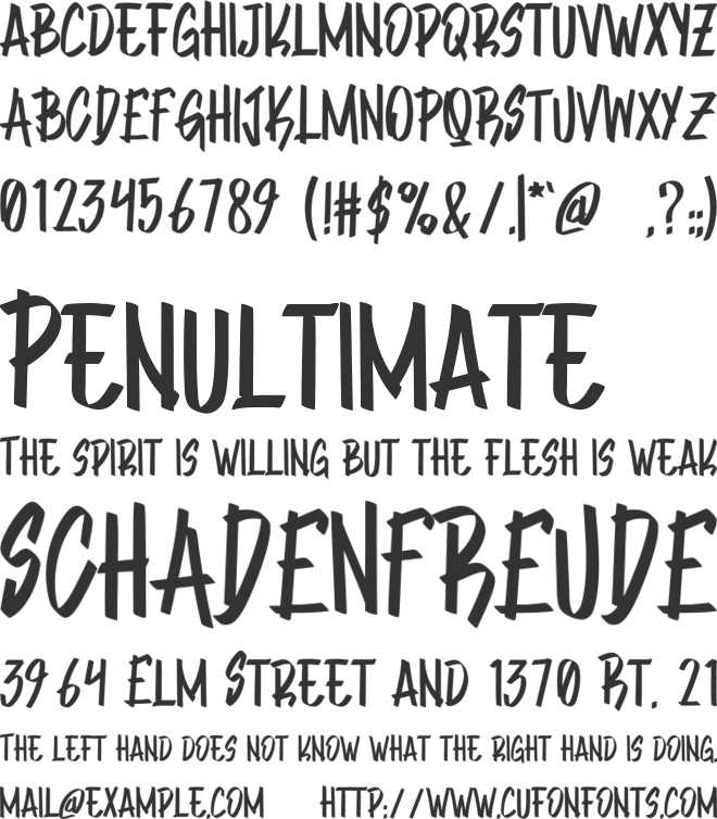 Mark Brush font preview