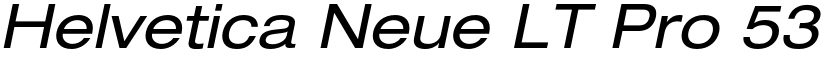 Helvetica Neue LT Pro 53 Extended Oblique font