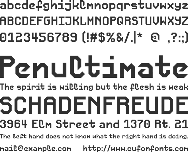 Corwin College font preview
