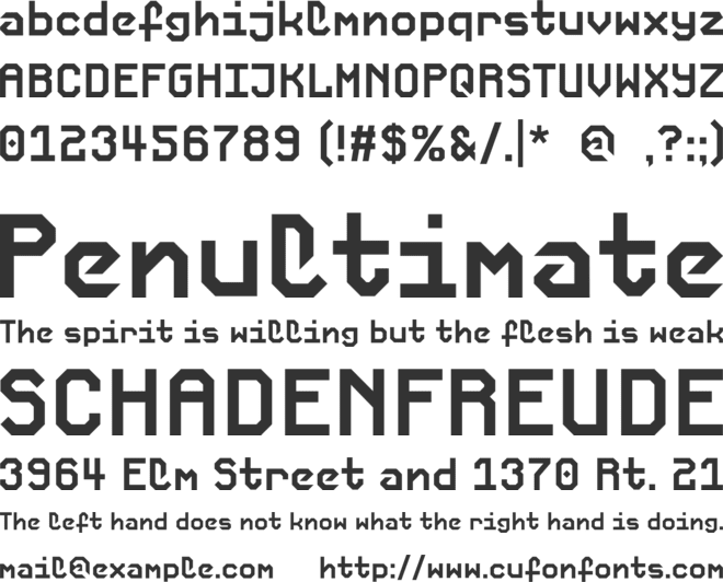 Corwin College font preview