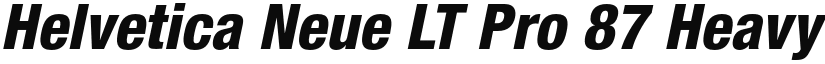 Helvetica Neue LT Pro 87 Heavy Condensed Oblique font