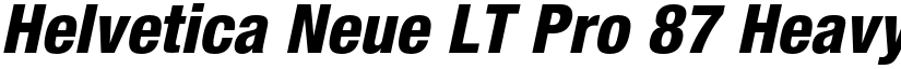Helvetica Neue LT Pro 87 Heavy Condensed Oblique font