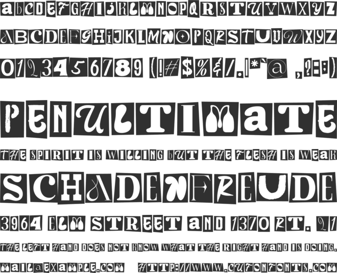 The Ransom Notes font preview